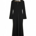 Robe en Soie Noire Noir S - My Store